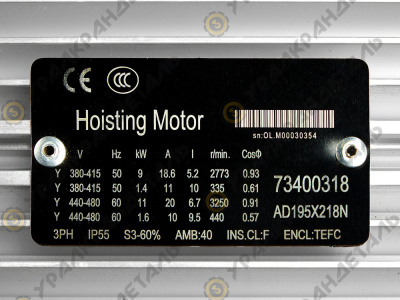 Двигатель механизма подъема AD195X218N 4104L Worldhoists